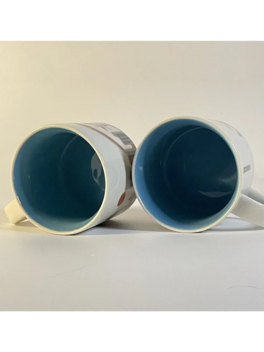 Starbucks Hawaii You Are Here Mugs 2015 14 oz Ceramic Set of 2 YAH White Blue